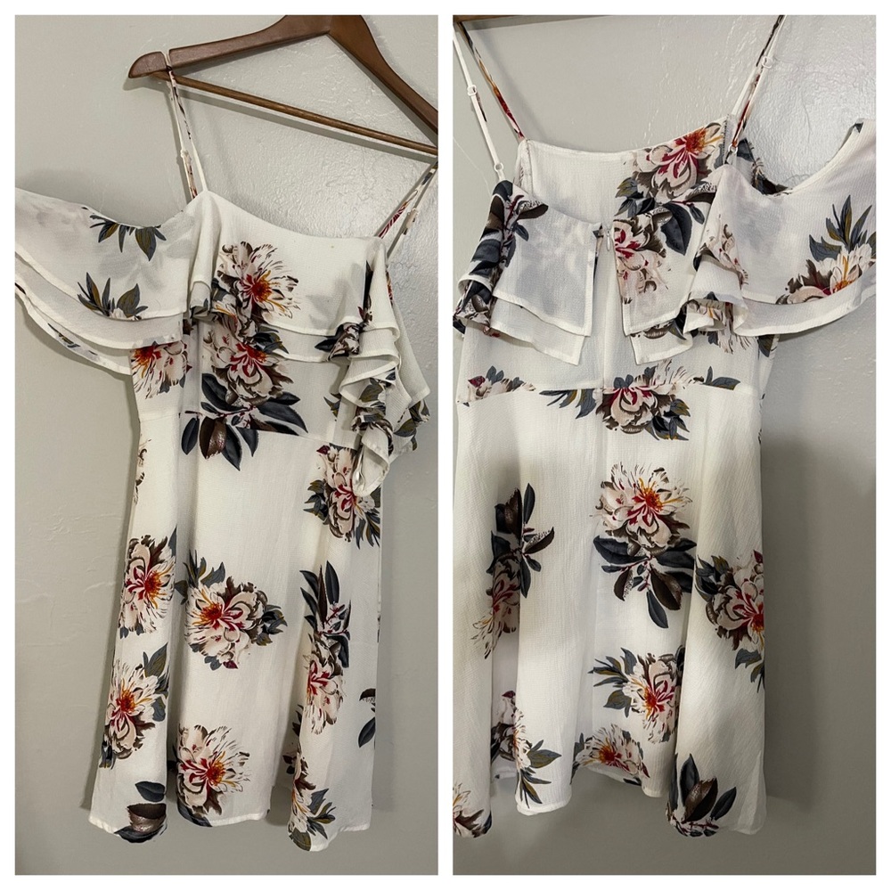 White and floral summer spring dress